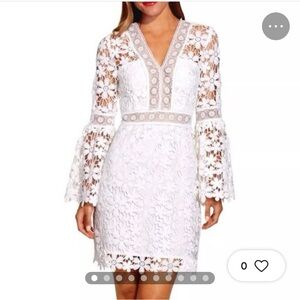 BRIDAL! Alexa Admore White Lace Bell Sleeve Dress